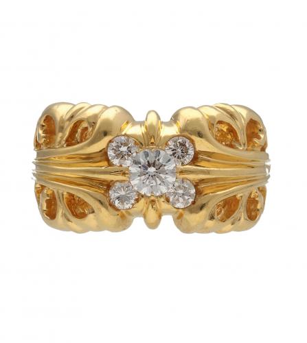 CHROME HEARTS GOLD DIAMOND RING