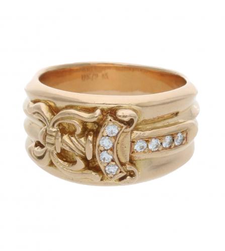 CHROME HEARTS GOLD DIAMOND RING