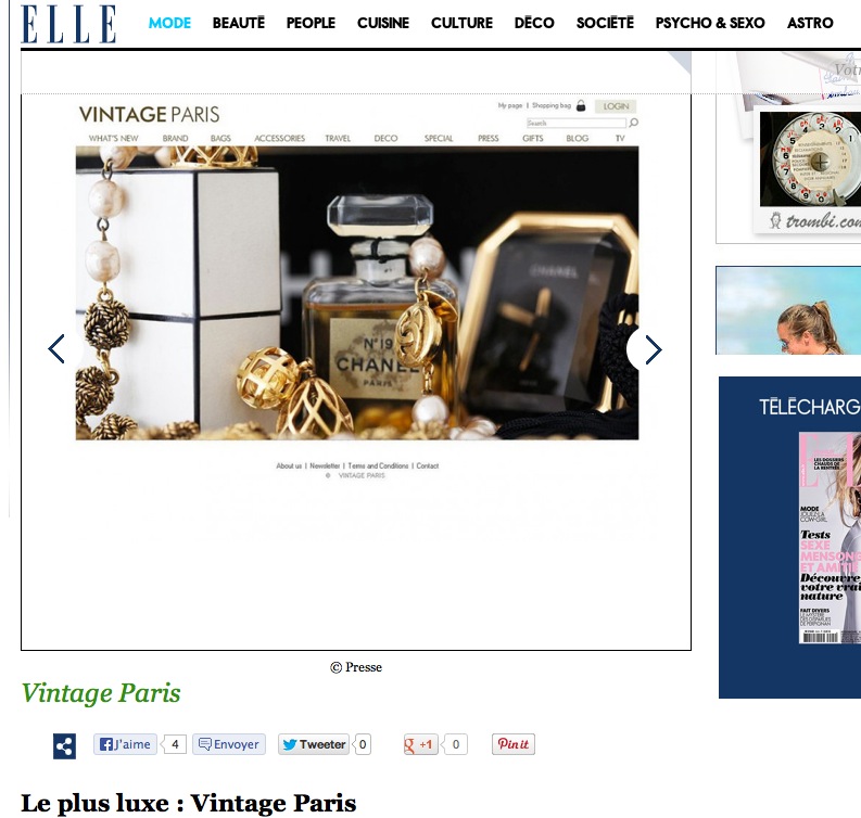 ELLE magazine LOVE VINTAGE PARIS