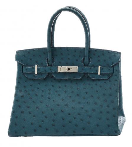 HERMES BIRKIN 30 OSTRICH COBALT