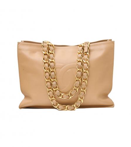 CHANEL BEIGE SHOPPING BAG