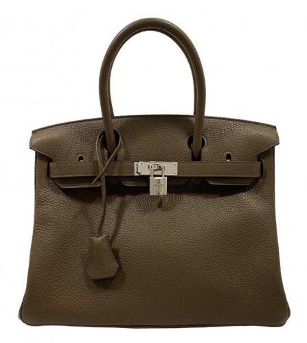 HERMES Birkin  30 taurillon clemence taupe