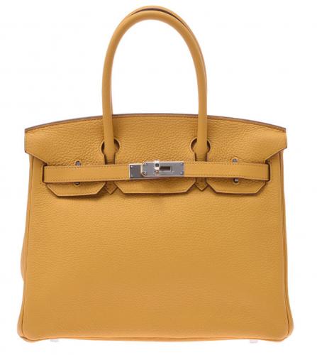 HERMES Birkin  30 taurillon clemence jaune ambre