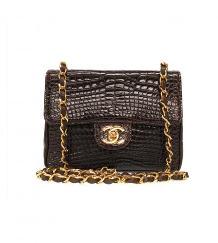 CHANEL Small Pouch Metallic Gold Crocodile Embossed Calfskin Brushed Gold  Hardware 2019 - BoutiQi Bags