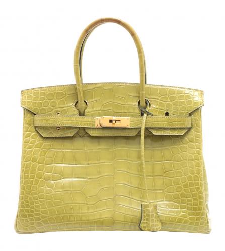 Hermes kelly 25 shiny crocodile Porous V0 Vert Rousseau SHW stamp Z