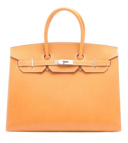 HERMES BIRKIN SELLIER 35 GRAINE NATURAL SABRE