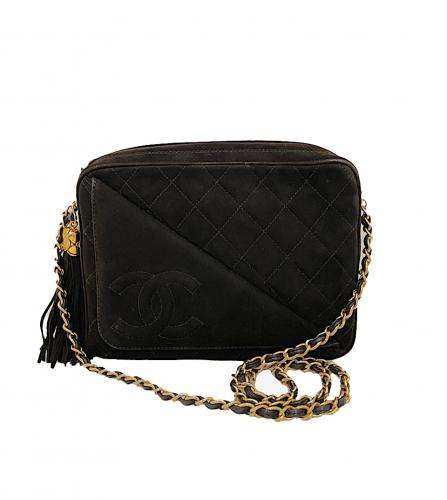 vintage chanel suede bag