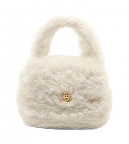 Hermes Hand Bag White Fur