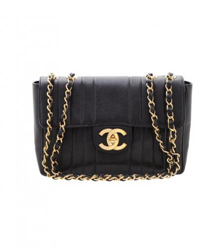 CHANEL MAXI BLACK CAVIAR FLAP BAG