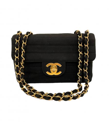 Chanel Timeless CC Towel Black Terry Cloth Beach Bag