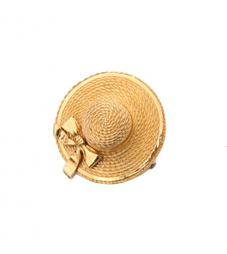 CHANEL STRAW HAT BROOCH