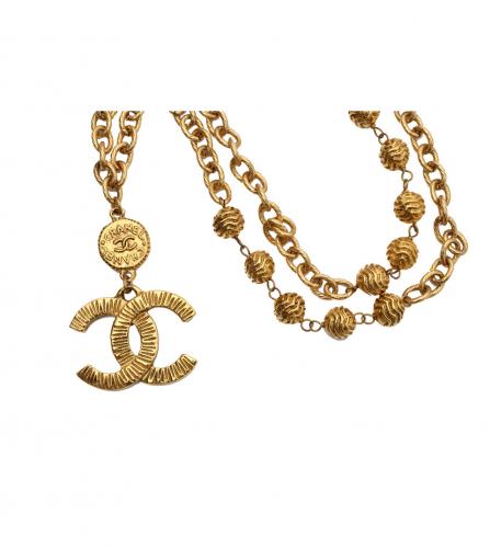 CHANEL LOGO LONG NECKLACE