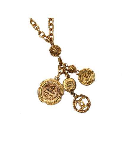 Chanel Vintage CC Whistle Pendant Necklace