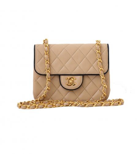 CHANEL BEIGE FLAP BAG