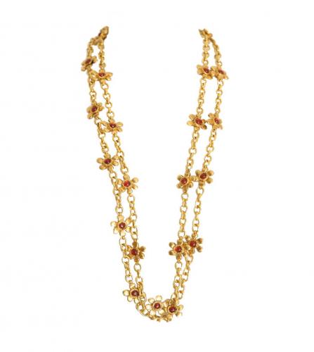 CHANEL GRIPOIX FLOWER LONG NECKLACE