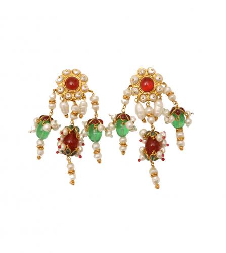 CHANEL GRIPOIX CLIP-ON EARRINGS