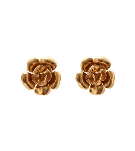 CHANEL FLOWER CLIP-ON EARRINGS