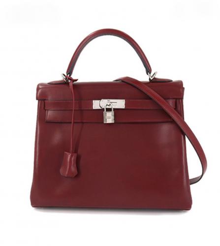 HERMES KELLY 32 BOX CALF ROUGE H