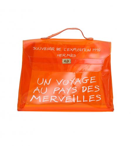 HERMES ORANGE VINYL SOUVENIR DE L'EXPOSITION KELLY