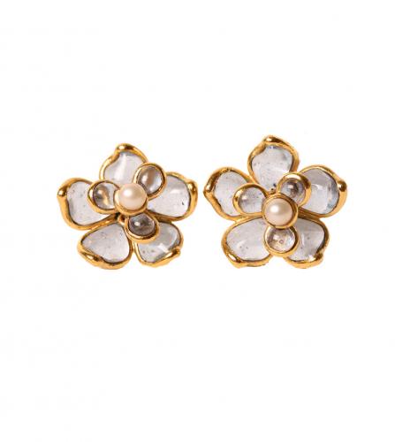 CHANEL GRIPOIX CLIP-ON EARRINGS