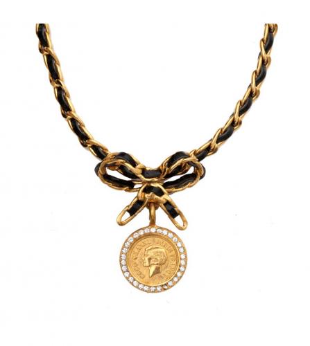 CHANEL COCO COIN RIBBON NECKLACE