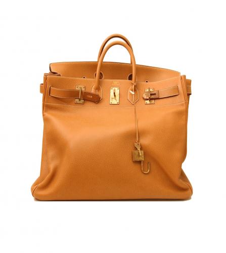 Bag Double meaning reversible Hermes orange and cognac - VALOIS VINTAGE  PARIS