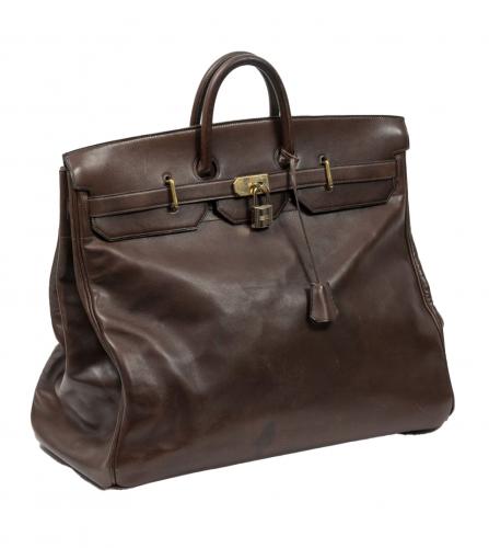 HERMES HAUT A COURROIES HAC 55 ARDENNES DARK BROWN