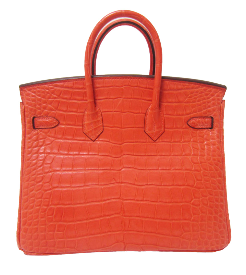 HERMES BIRKIN 25 ALLIGATOR ORANGE