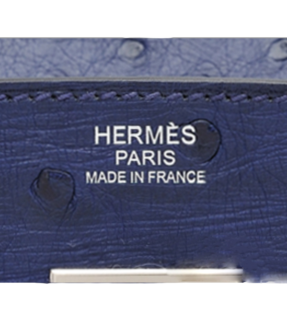 HERMES BIRKIN 30 OSTRICH BLUE IRIS