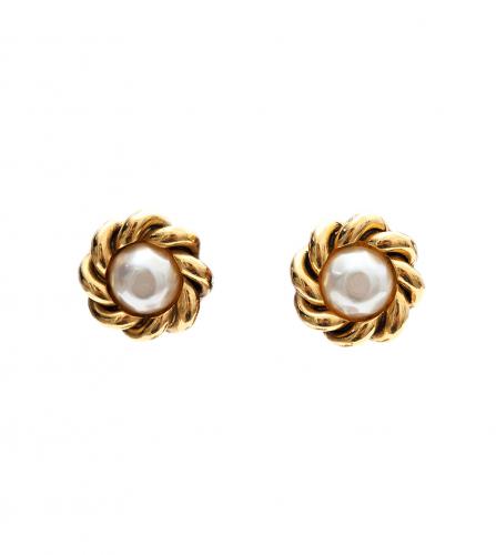 CHANEL PEARL CLIP-ON EARRINGS