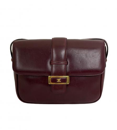 CELINE SHOULDER BAG WINE RED