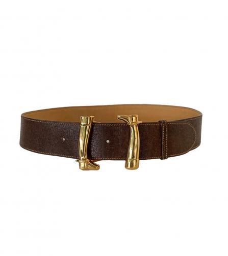 Hermès Vintage - Epsom Kelly Belt - Grey Gold - Leather Belt - Luxury High  Quality - Avvenice