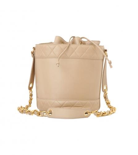 CHANEL BEIGE DRAWSTRING BAG