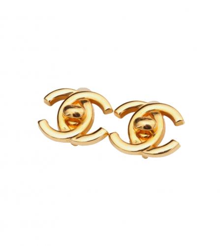 CHANEL CC TURNROCK CLIP-ON EARRINGS