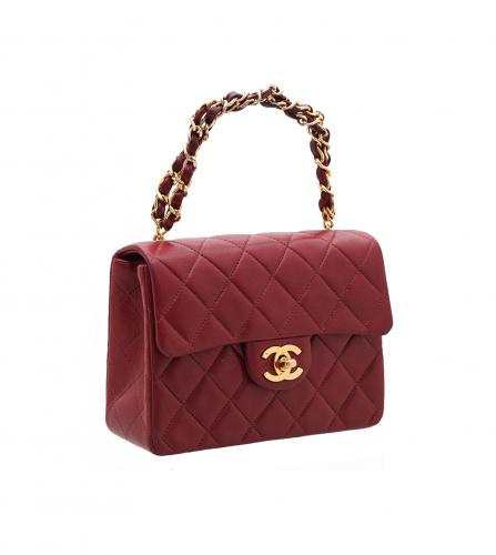 CHANEL MINI RED FLAP BAG 17