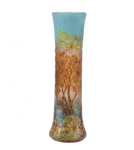 DAUM A VITRIFIED CAMEO GLASS VASE