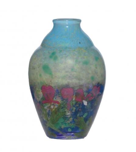 DAUM A MARQUETERIE-SUR-VERRE GLASS VASE