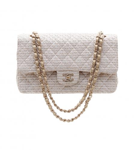 CHANEL TIMELESS EN TWEED GOLD BEIGE