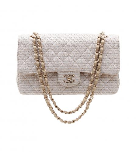 CHANEL TIMELESS EN TWEED GOLD BEIGE