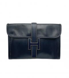 HERMES JIGE BOX BLACK CLUTCH BAG