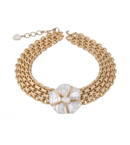 CHANEL PEARL CAMELIA NECKLACE