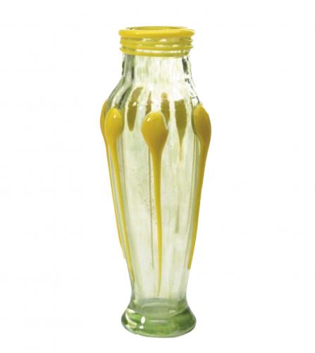 A FRENCH GLASS VASE WITH APPLIED DECORATION