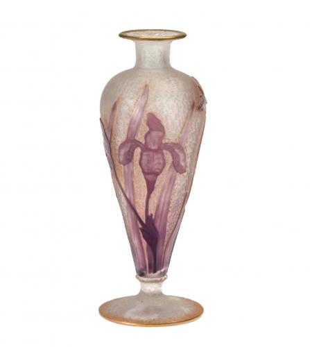 DAUM NANCY WHEEL-CARVED CAMEO GLASS VASE