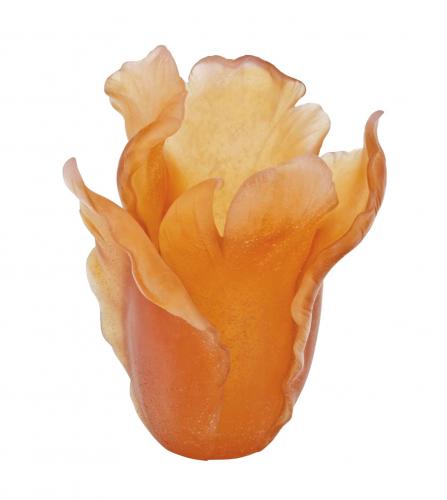  FRENCH PATE-DE-VERRE GLASS 'TULIP' VASE