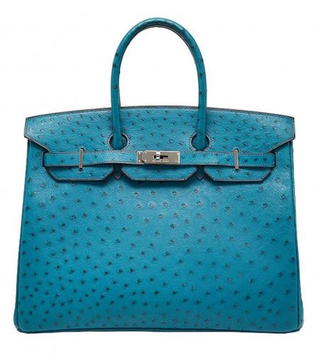 HERMES BIRKIN 35 OSTRICH BLUE