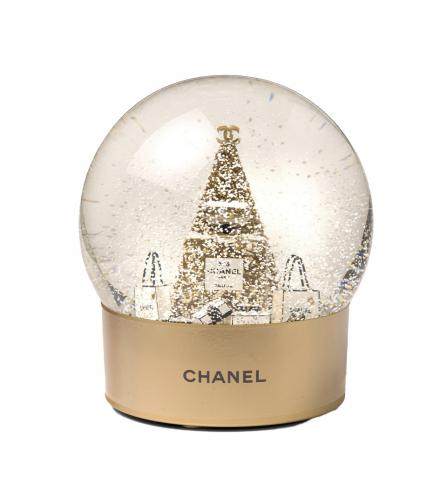 CHANEL GOLD CHRISTMAS TREE SNOW GLOBE