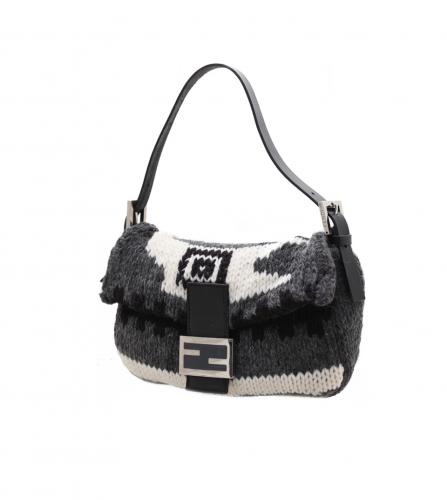 FENDI COWICHAN KNIT MAMMA BAGUETTE BAG