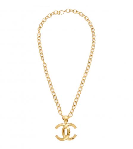 CHANEL GOLD METAL CC NECKLACE