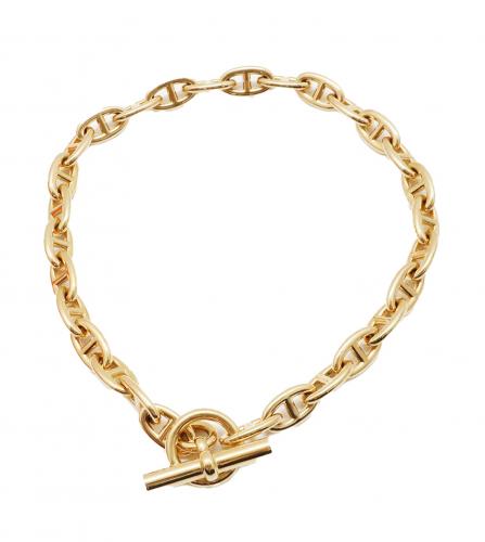 HERMES CHAINE D'ANCRE GOLD NECKLACE