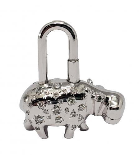 HERMES HIPPOPOTAMUS CADENA DIAMOND CHARM